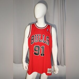 Men's XL Mitchell & Ness Chicago Bulls #91 Dennis Rodman NBA Basketball Jersey